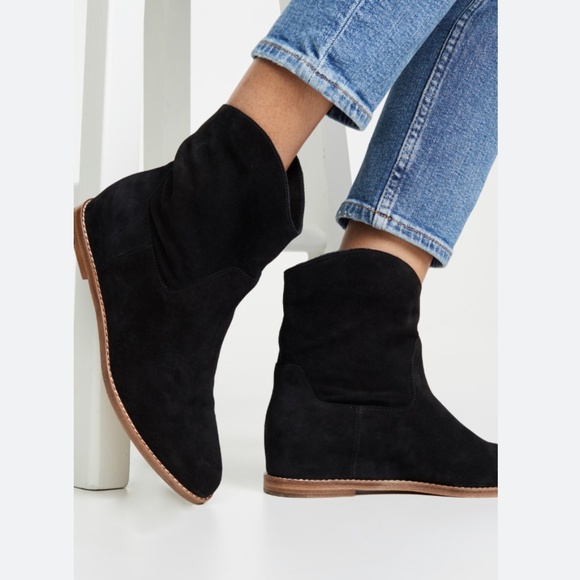 Vince Sinclair Black Leather Suede Hidden Hill Half Boots - Picture 1 of 8